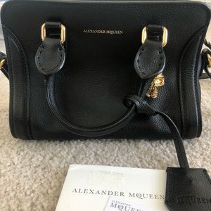 Mini Padlock Pebbled Leather Tote Bag